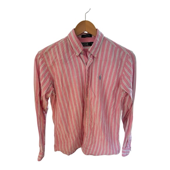 POLO RALPH LAUREN Boys Pink and White Striped Shirt Size 20 preppy school top - Picture 3 of 6